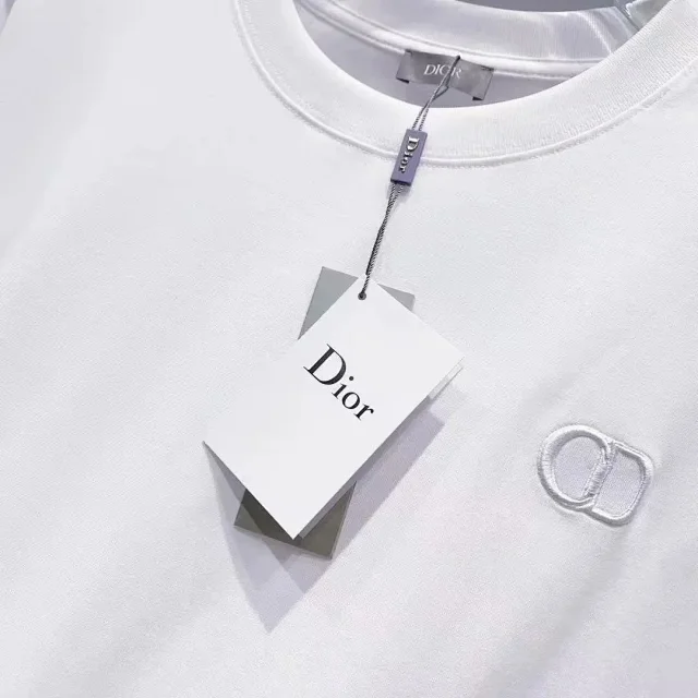 Dior T-Shirts Embroidered logo crew-neck short-sleeve product detail image 7