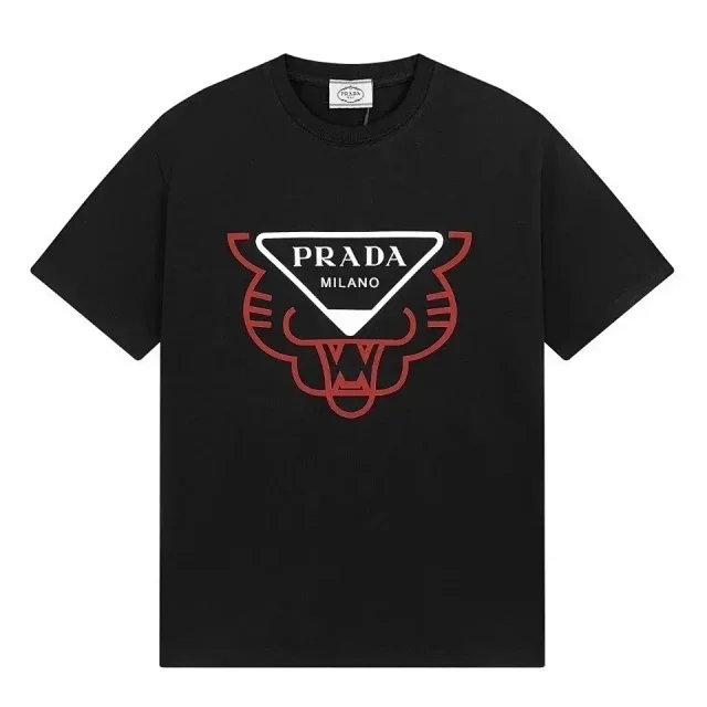 Prada T-Shirts Short-Sleeve Logo Print product detail image 5