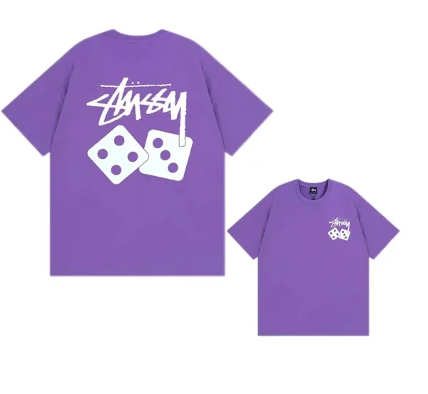 Stussy Dice Logo Purple T-Shirt - 1