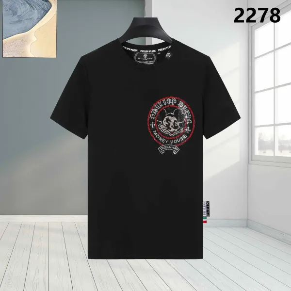 Philipp Plein x Disney Money Mouse Crystal-Embellished Black T-Shirt - 1