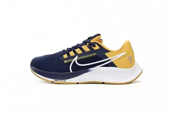 Nike Air Zoom Pegasus 39 West Virginia Mountaineers Navy Yellow Running Shoes - 1