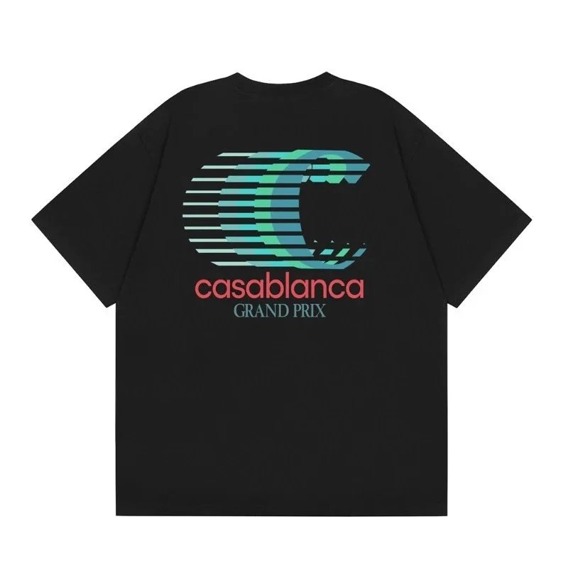 Casablanca T-Shirts Short-Sleeve Graphic Logo T-Shirt — C26 Black
