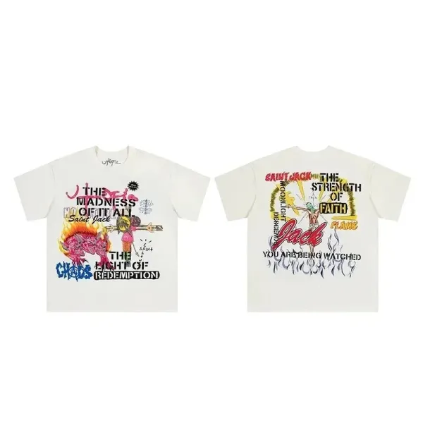 Saint Jack The Madness of It All Graphic Print White T-Shirt - 1