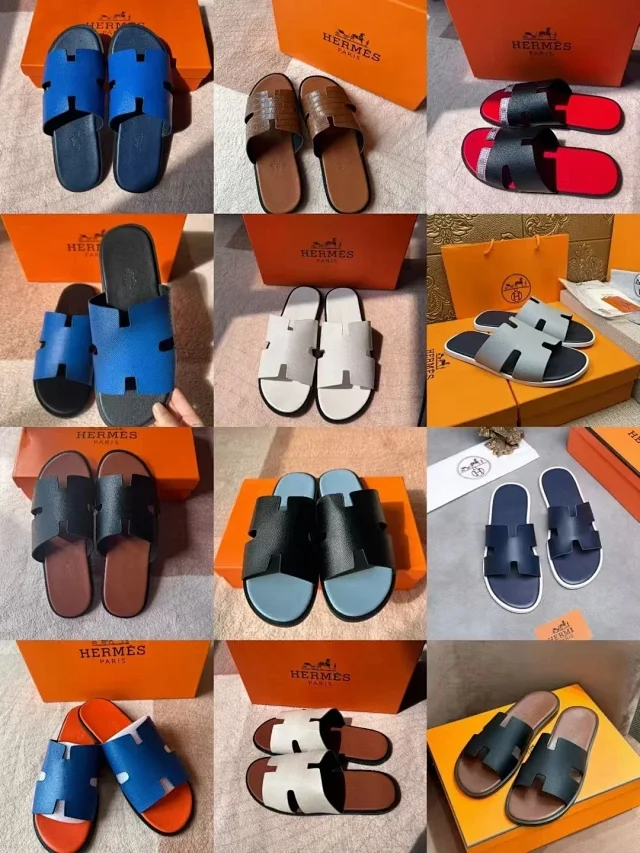 Hermès Sandals Open-Toe Double-Strap H-Hardware Slides product detail image 2