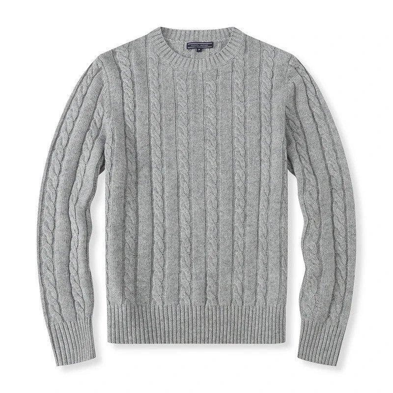 Polo Ralph Lauren Knitwear Cable-Knit Crewneck Sweater — 6010 men's gray