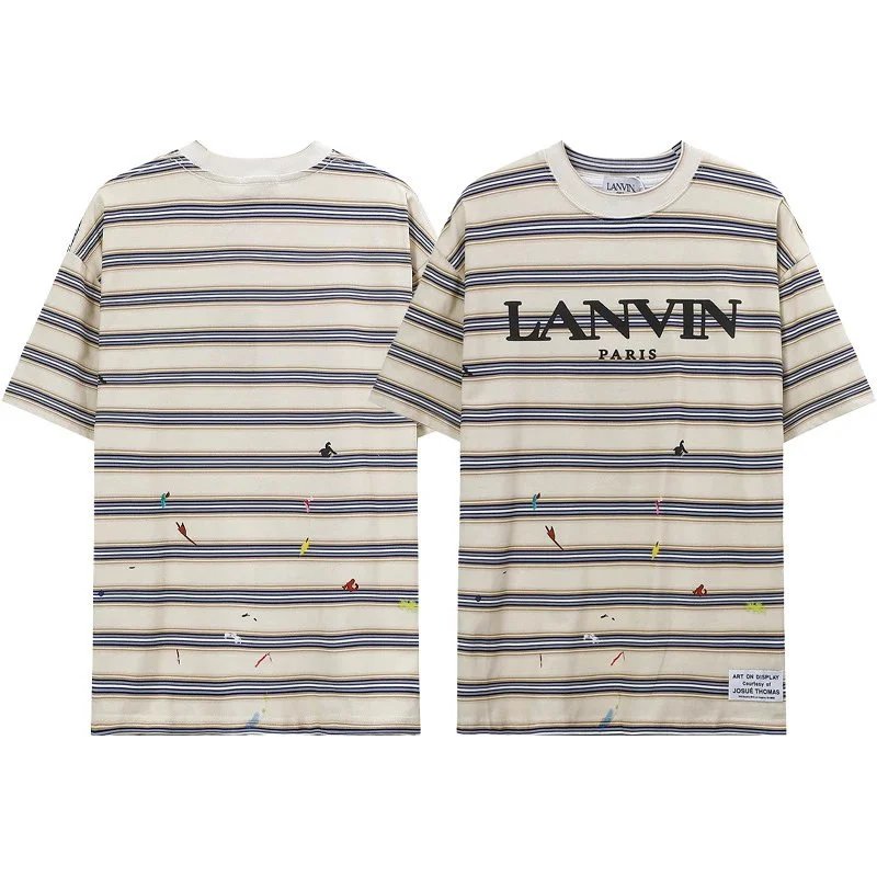 Lanvin T-Shirts Short-Sleeve Paint-Splatter Logo T-Shirt image 5