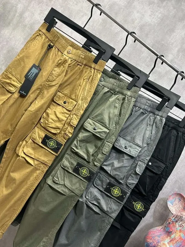 Stone Island Trousers Cargo jogger with elastic cuffs product detail image 9