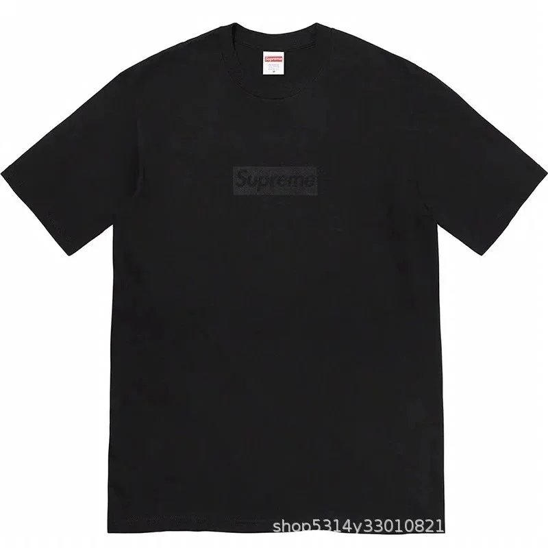 Supreme T-Shirts Short-Sleeve Graphic Print T-Shirt — B329 in the same color family: black