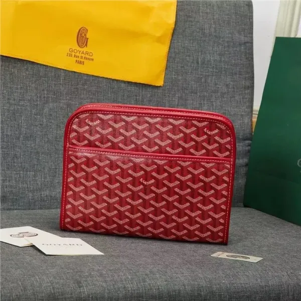 Goyard Saint Louis Pouch Red Chevron-Print Clutch - 1