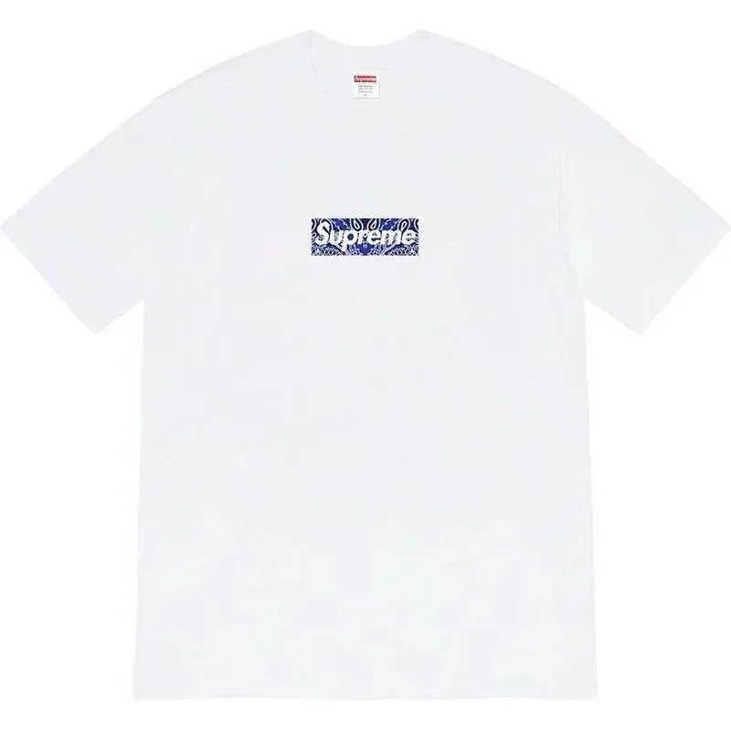 Supreme T-Shirts Short-Sleeve Graphic Print T-Shirt — B233 cashew nuts white