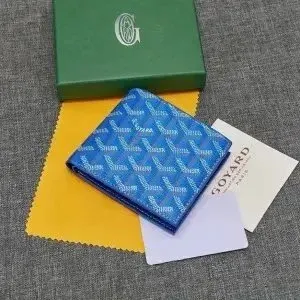 Coxard Blue Monogram Short Wallet - 1