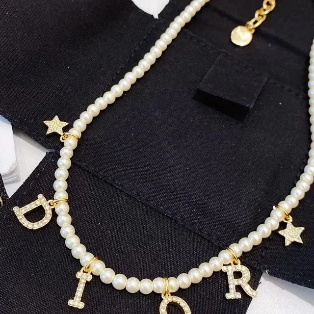 Dior Jewelry Pearl Letter Charm Necklace product detail image 1
