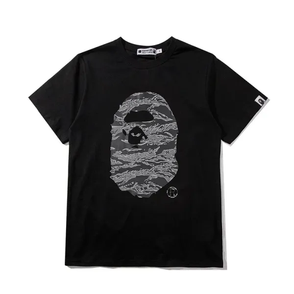 A Bathing Ape Shark Face Embroidered Black Polo - 6