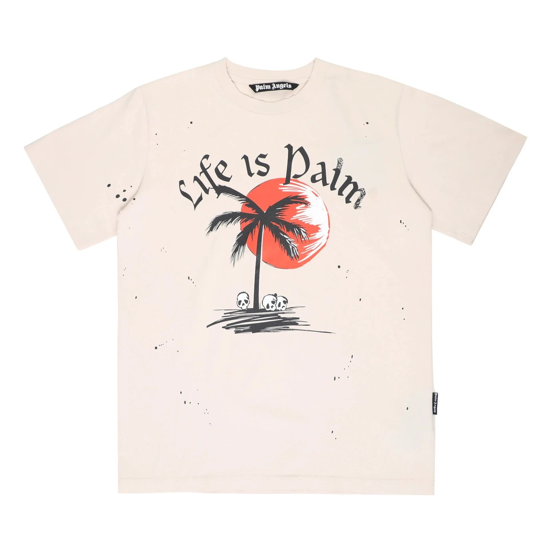 Palm Angels T-Shirts Short-Sleeve Graphic Print — 2223 Apricot