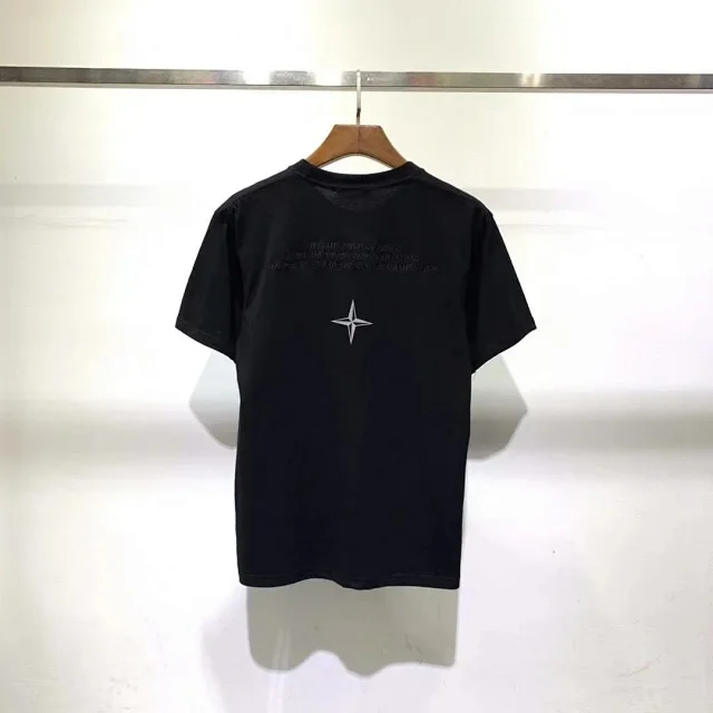 Stone Island T-Shirts Short-Sleeve Crewneck T-Shirt with Compass Sleeve Patch product detail image 3
