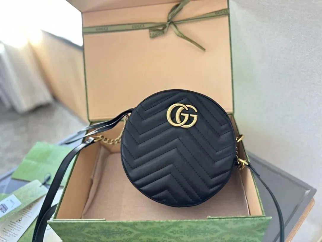 Gucci GG Marmont Mini Chain Bag Beige and Brown Shoulder Bag - 6