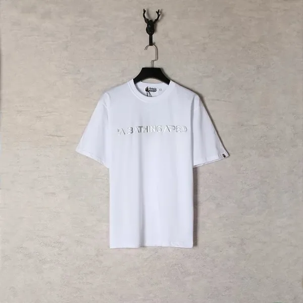 A Bathing Ape Logo Sticker Patch T-Shirt Black - 4