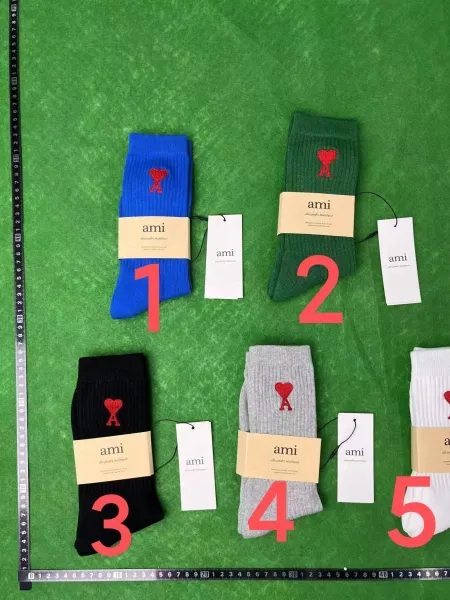 AMI Alexandre Mattiussi Heart Logo Socks in Multiple Colors - 1
