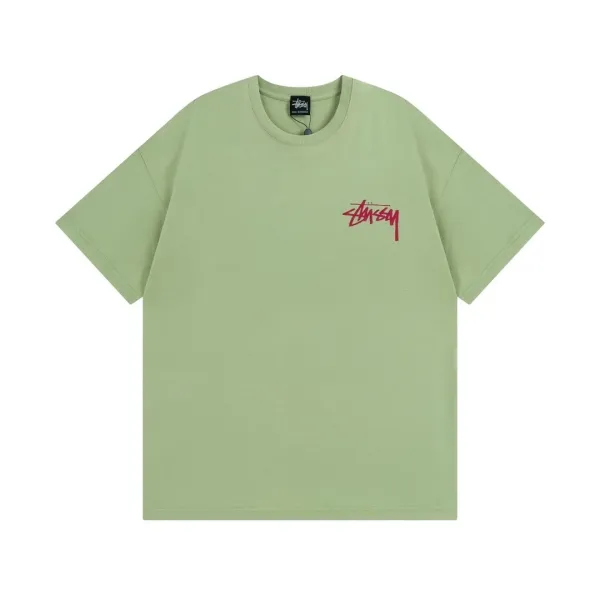 Stussy Stock Logo T-Shirt Sage Green T-Shirt - 1