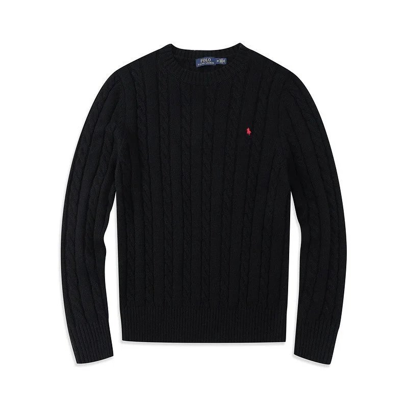 Polo Ralph Lauren Knitwear Cable-Knit Crewneck Sweater — 6005 men's black