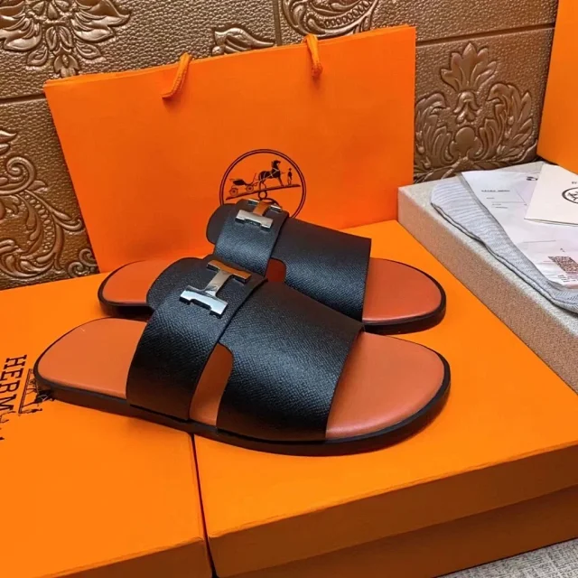Hermès Sandals Open-Toe Double-Strap H-Hardware Slides product detail image 4