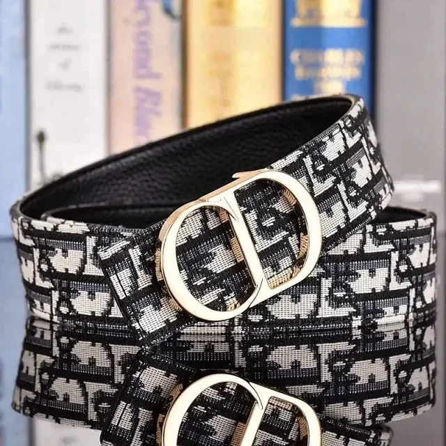 Dior Belts Oblique jacquard belt with CD buckle product detail image 4