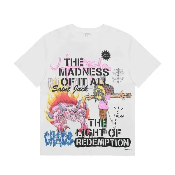 Travstar x Saint Jack The Madness Of It All Graphic T-Shirt White - 1