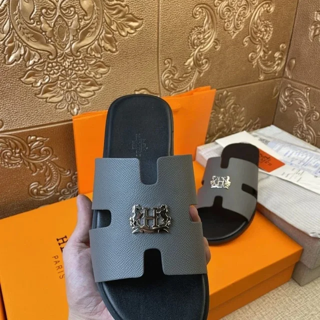 Hermès Sandals Open-Toe Double-Strap H-Hardware Slides product detail image 7