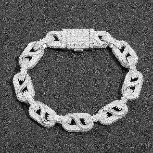 Philipp Plein Infinity Link Diamond-Embellished Silver Bracelet - 1