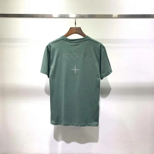 Stone Island T-Shirts Short-Sleeve Crewneck T-Shirt with Compass Sleeve Patch product detail image 4