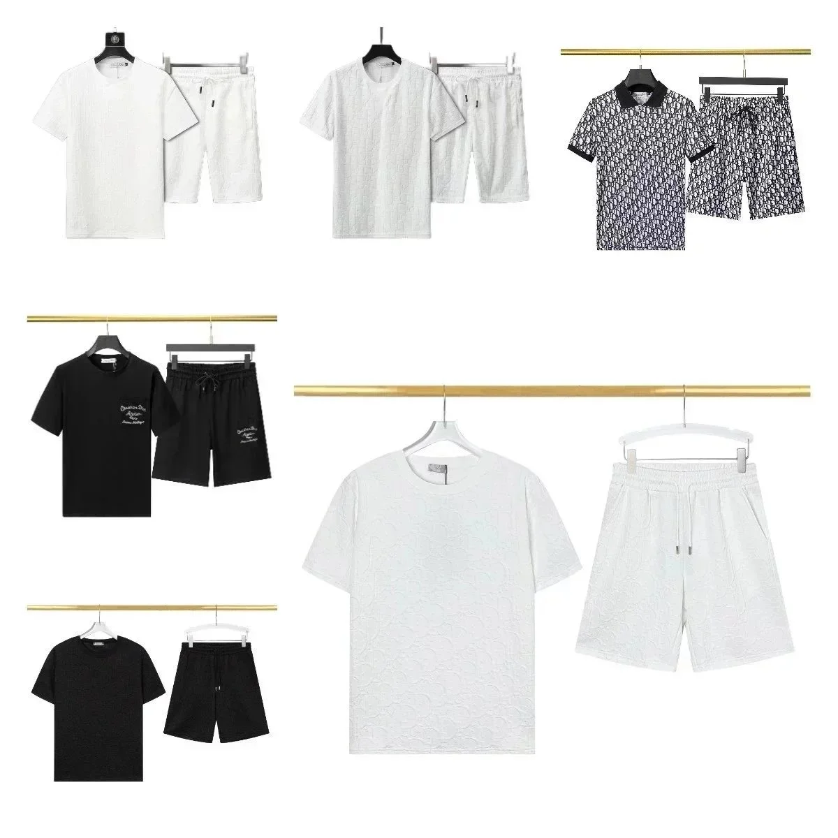 Dior Casual Matching T-Shirt and Shorts Set