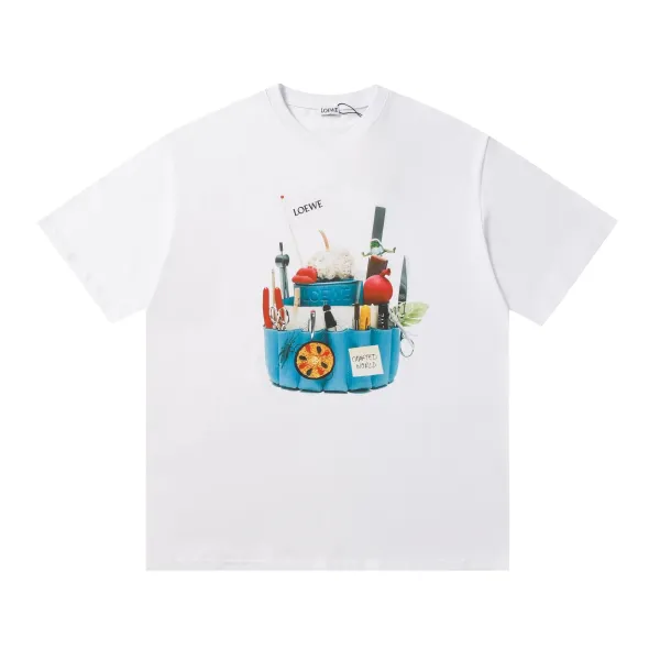 Loewe Crafted World Graphic Print White T-Shirt - 1