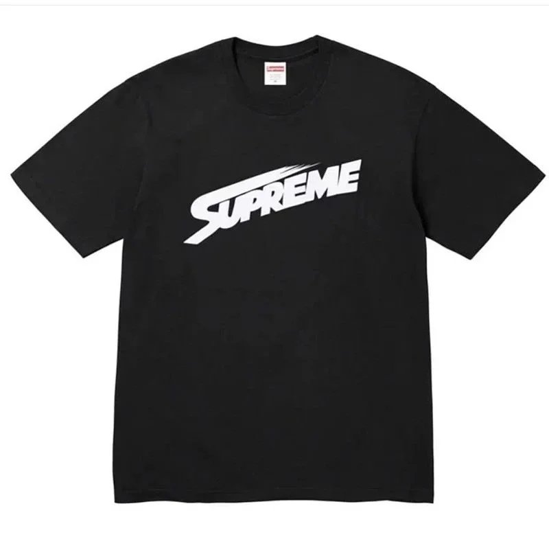 Supreme T-Shirts Short-Sleeve Graphic Print T-Shirt — B358 Street Fighter Black
