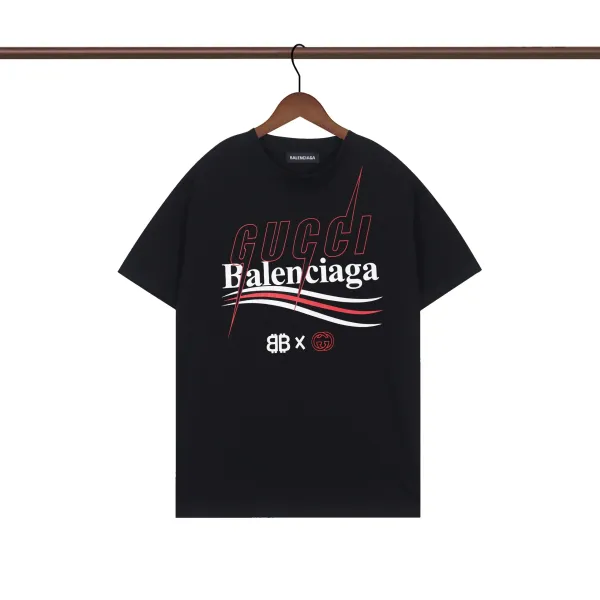 Gucci x Balenciaga Logo Print Black T-Shirt - 1