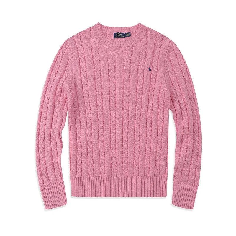 Polo Ralph Lauren Knitwear Cable-Knit Crewneck Sweater — 6005 men’s pink
