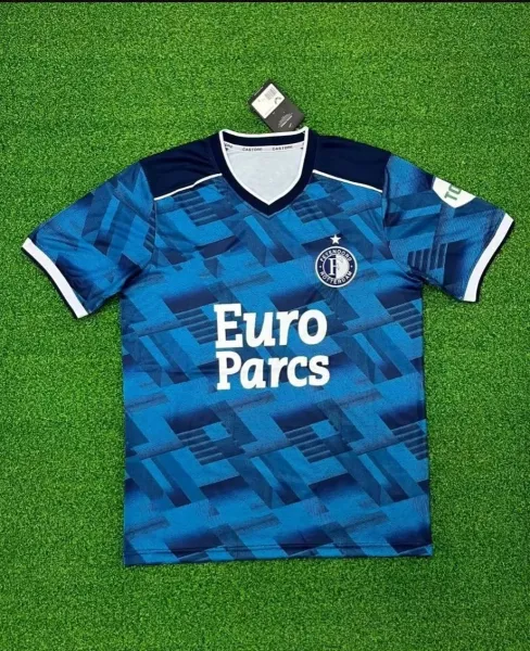Feyenoord Rotterdam x Castore 2023-24 Third Jersey Blue Geometric Pattern Jersey - 1