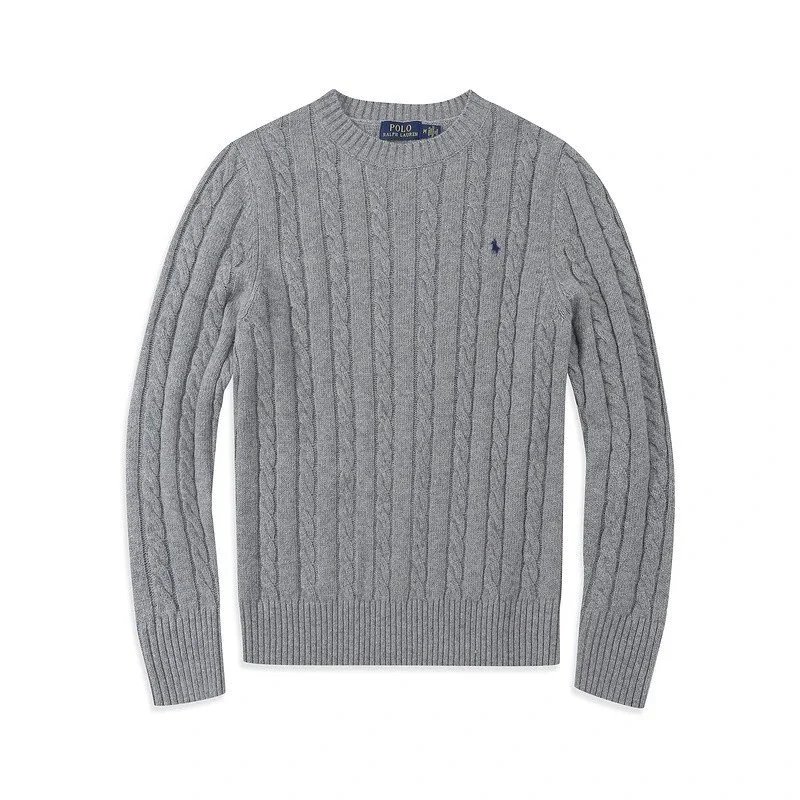 Polo Ralph Lauren Knitwear Cable-Knit Crewneck Sweater — 6005 men's gray