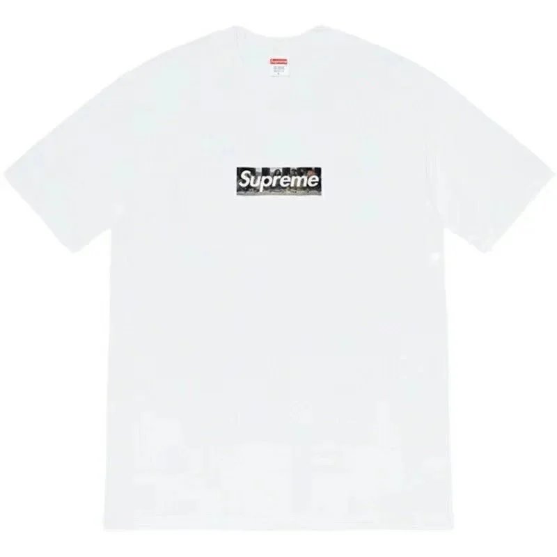 Supreme T-Shirts Short-Sleeve Graphic Print T-Shirt — B290 Milan Last Supper White