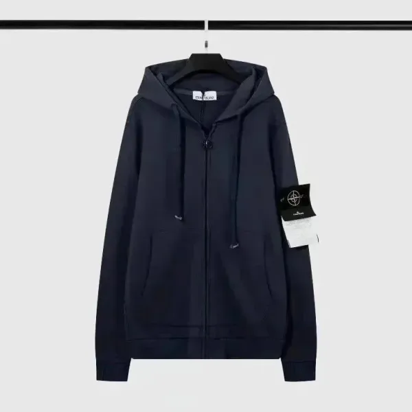 Stone Island Zip-Up Hoodie Navy - 1
