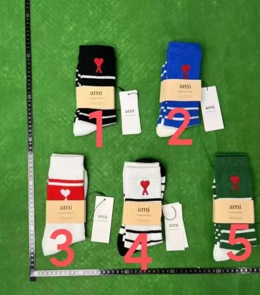 AMI Paris Heart Logo Socks Collection Multicolor Socks - 1
