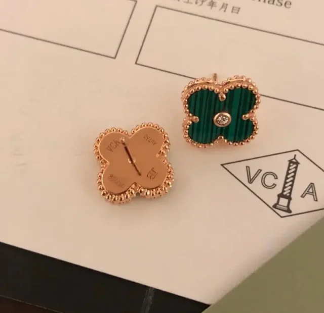 Van Cleef & Arpels Jewelry Four-Leaf Clover Stud Earrings product detail image 8
