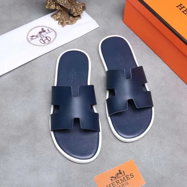 Hermès Oran Slide Navy Blue Slippers - 1