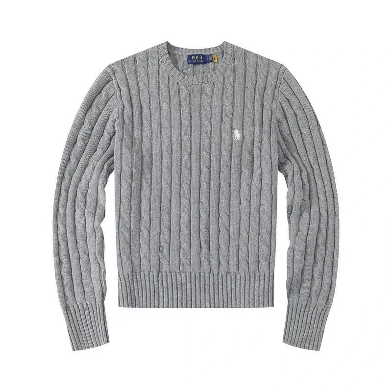 Polo Ralph Lauren Knitwear Cable-Knit Crewneck Sweater — 8501 women round neck gray