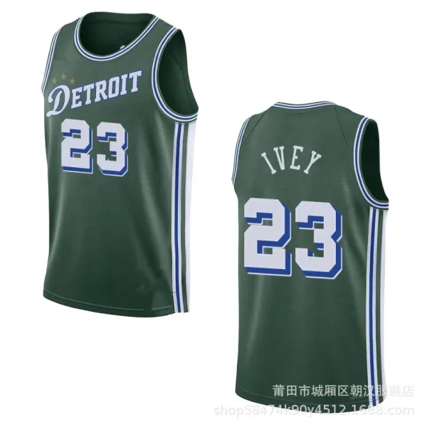 Detroit Pistons Allen Iverson #23 Green Basketball Jersey - 1