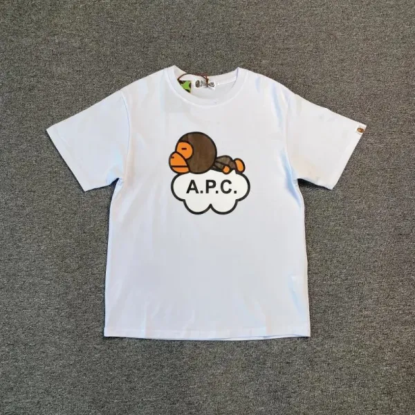 A Bathing Ape Baby Milo Cloud Logo White T-Shirt - 1