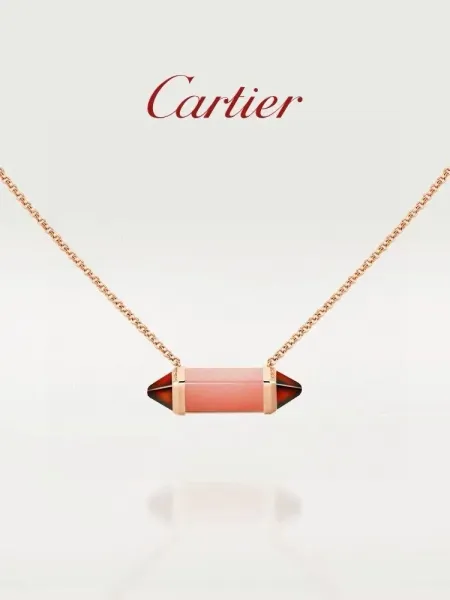 Cartier Les Berlingots de Cartier Pendant Necklace Rose Gold Carnelian - 1