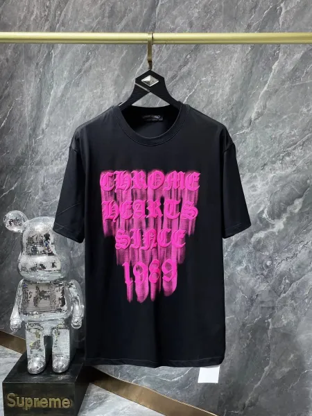 Chrome Hearts Since 1989 Pink Drip Graphic T-Shirt - 1