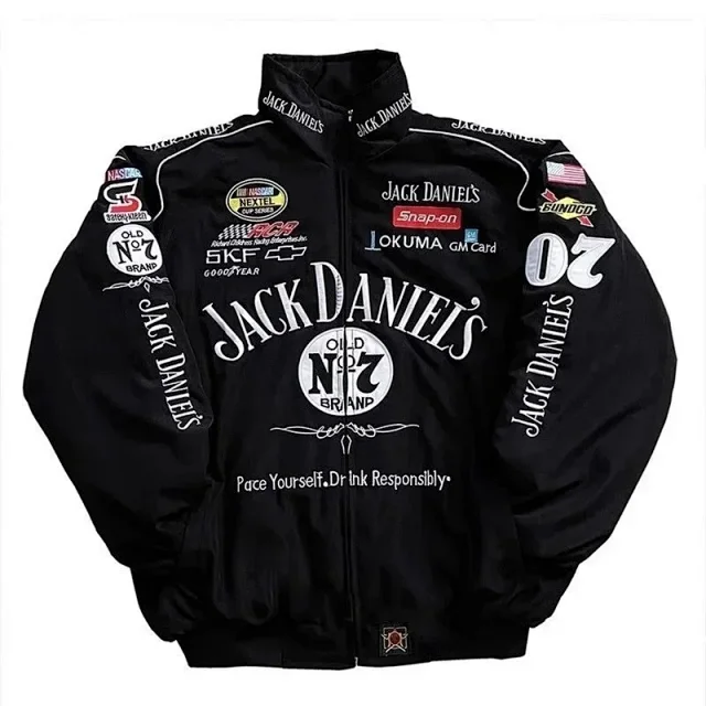 Ferrari Jackets Embroidered racing-logo zip-up bomber jacket product detail image 2