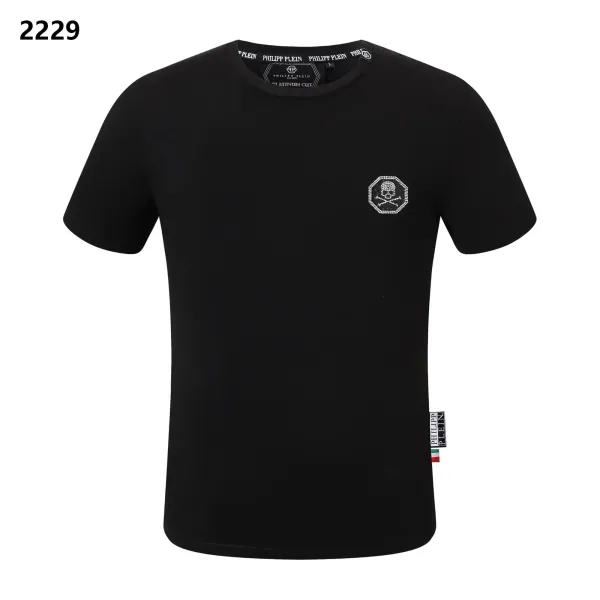 Philipp Plein Platinum Cut Skull Embellished Black T-Shirt - 1