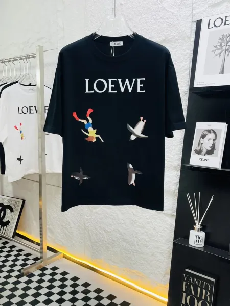 Loewe Graphic Print Logo T-Shirt Black - 1